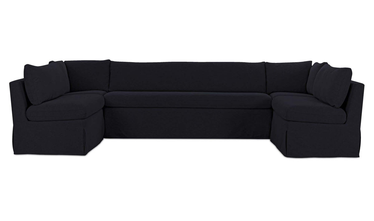 Fable Slipcover Dining Banquette U-Shape Black 129 in by Moe's Home Collection - view 2