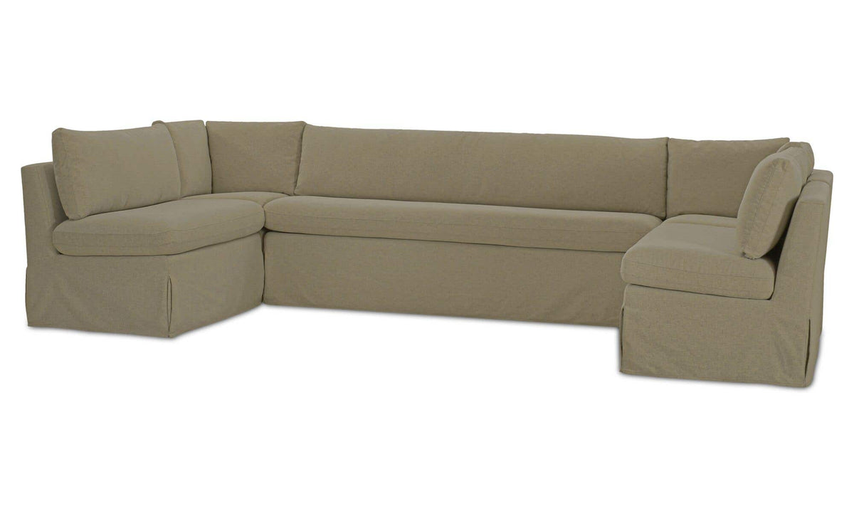 Fable Slipcover Dining Banquette U-Shape Olive 129 in by Moe's Home Collection - view 4
