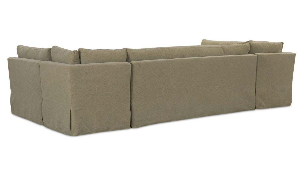 Fable Slipcover Dining Banquette U-Shape Olive 129 in by Moe's Home Collection - view 6