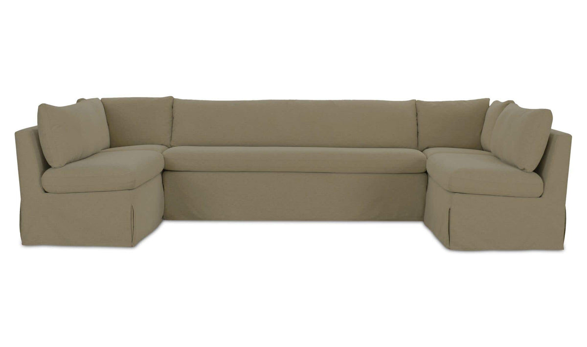 Fable Slipcover Dining Banquette U-Shape Olive 129 in by Moe's Home Collection - view 2