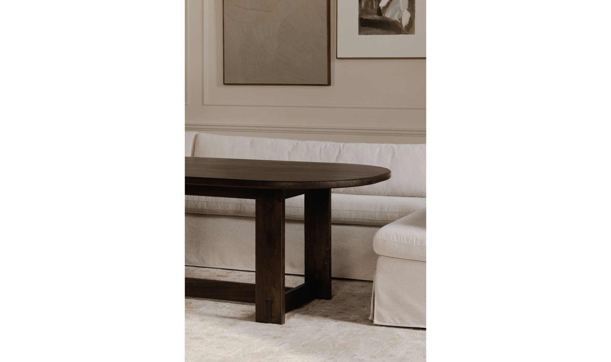 Fable Slipcover Dining Banquette U-Shape Beige 129 in. by Moe's Home Collection - view 9