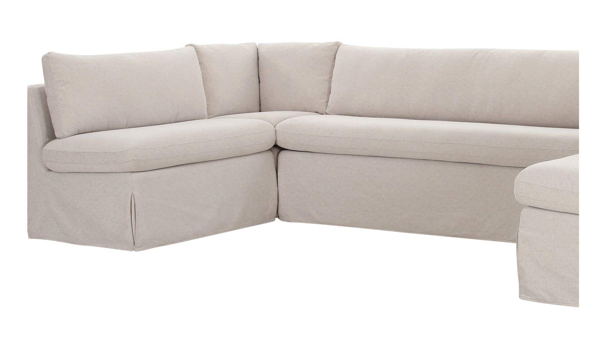 Fable Slipcover Dining Banquette U-Shape Beige 129 in. by Moe's Home Collection - view 14