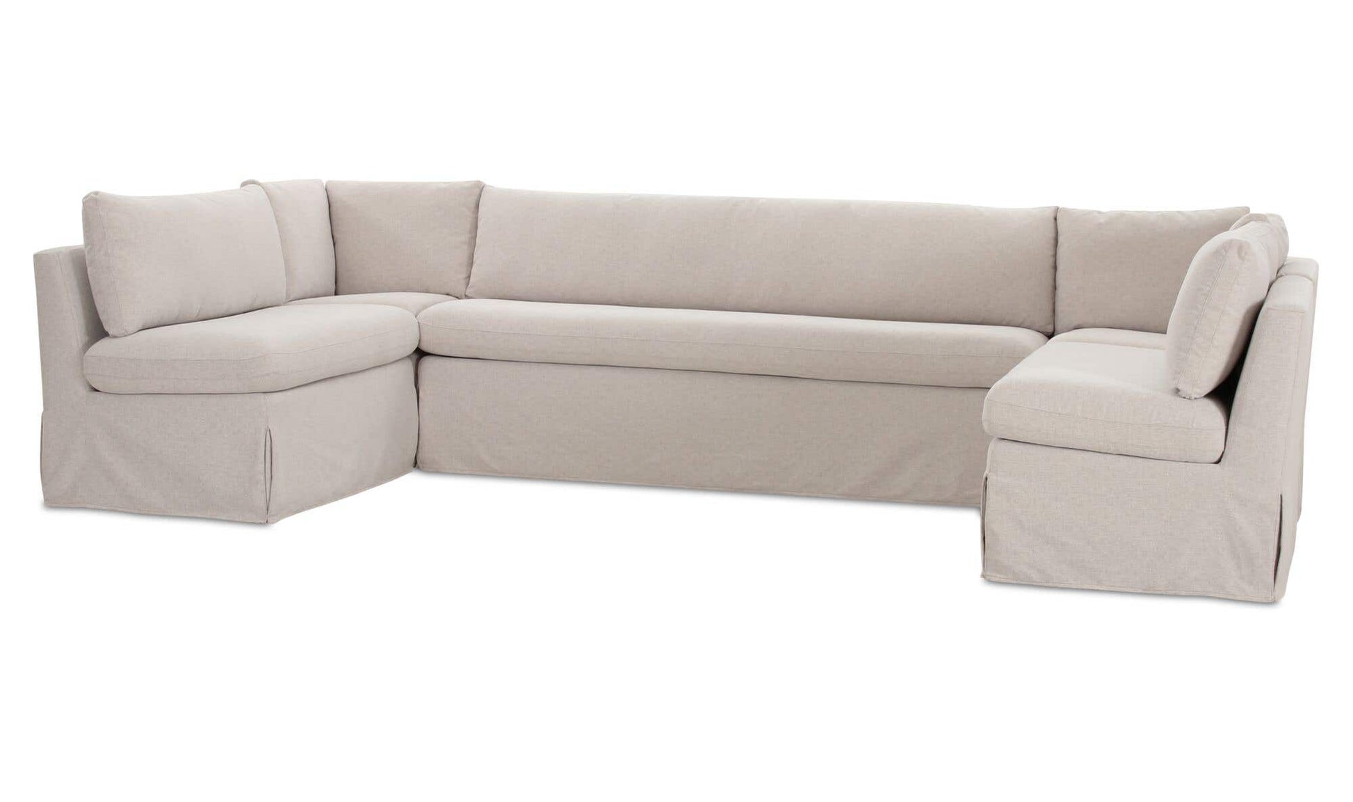 Fable Slipcover Dining Banquette U-Shape Beige 129 in. by Moe's Home Collection - view 13