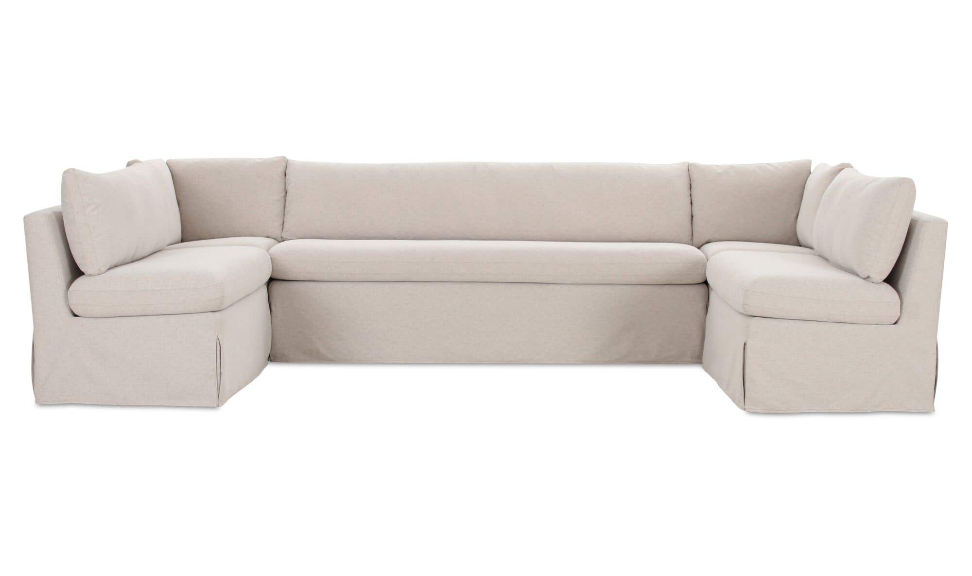Fable Slipcover Dining Banquette U-Shape Beige 129 in. by Moe's Home Collection - view 6