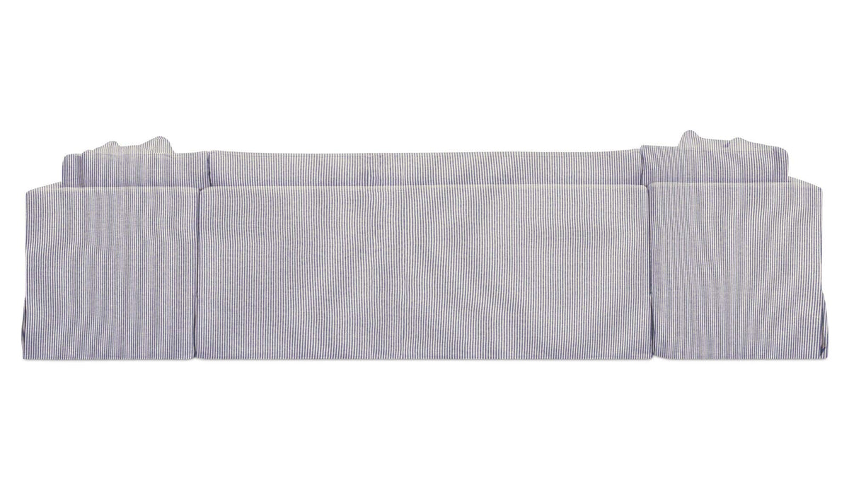 Fable Slipcover Dining Banquette U-Shape Navy Stripe 129 in by Moe's Home Collection - view 5