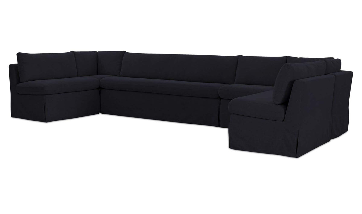 Fable Slipcover Dining Banquette U-Shape Black 154 in by Moe's Home Collection - view 4