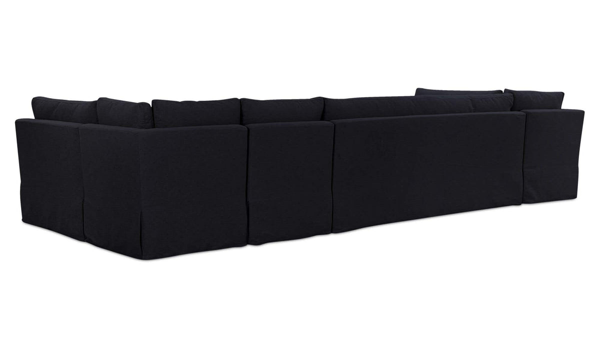 Fable Slipcover Dining Banquette U-Shape Black 154 in by Moe's Home Collection - view 6