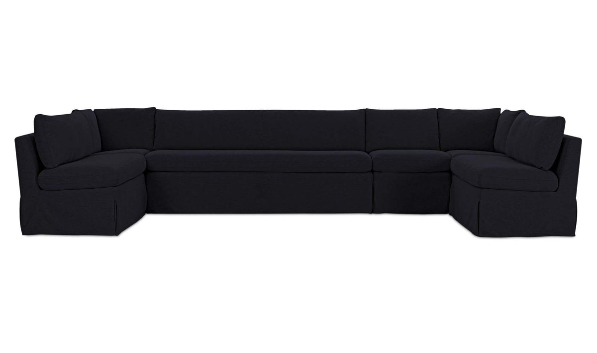 Fable Slipcover Dining Banquette U-Shape Black 154 in by Moe's Home Collection - view 2