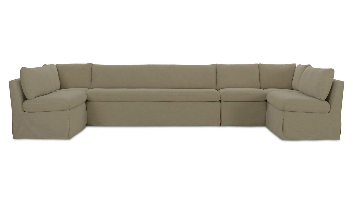 Fable Slipcover Dining Banquette U-Shape Olive 154 in by Moe's Home Collection - view 2