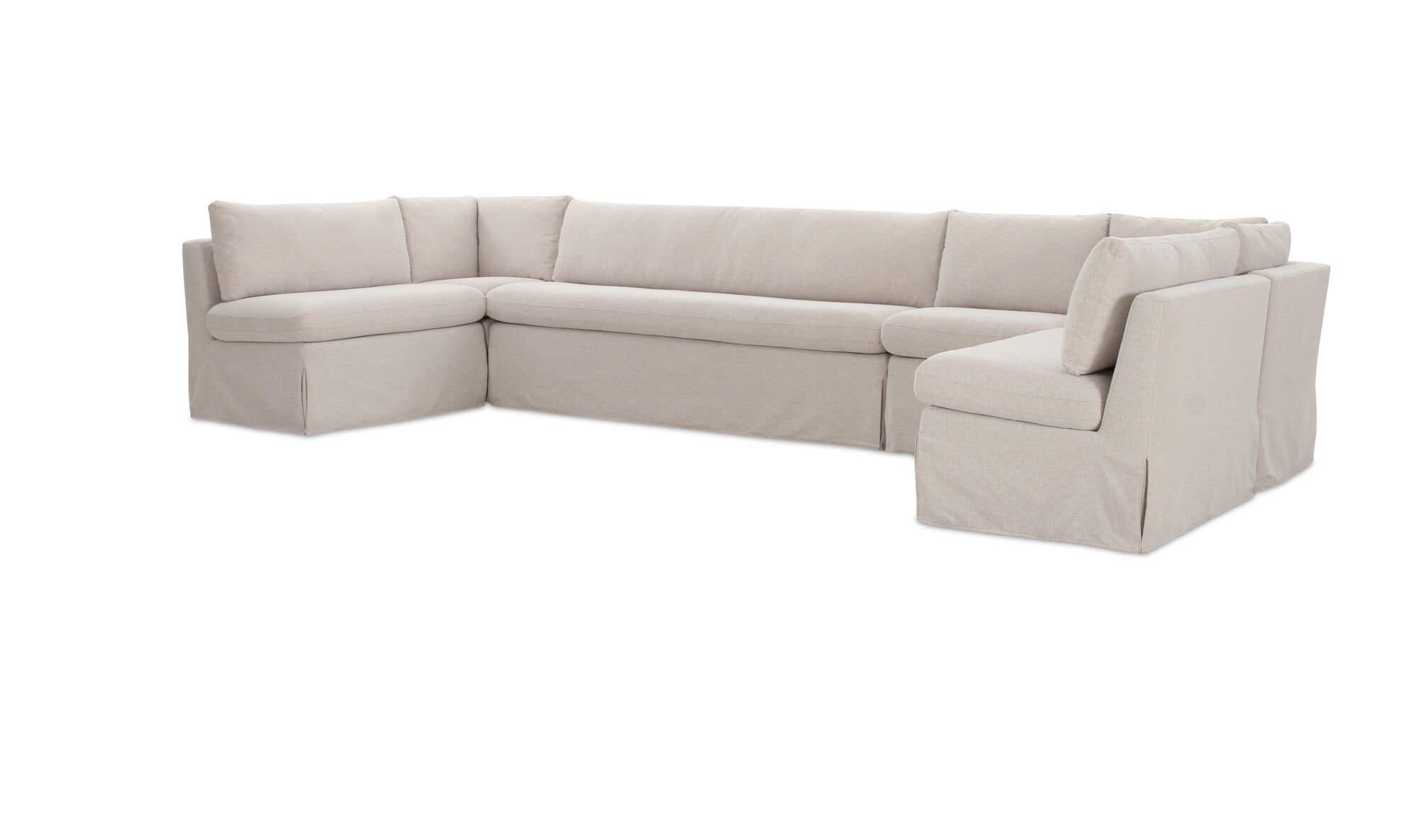 Fable Slipcover Dining Banquette U-Shape Beige 154 in. by Moe's Home Collection - view 10