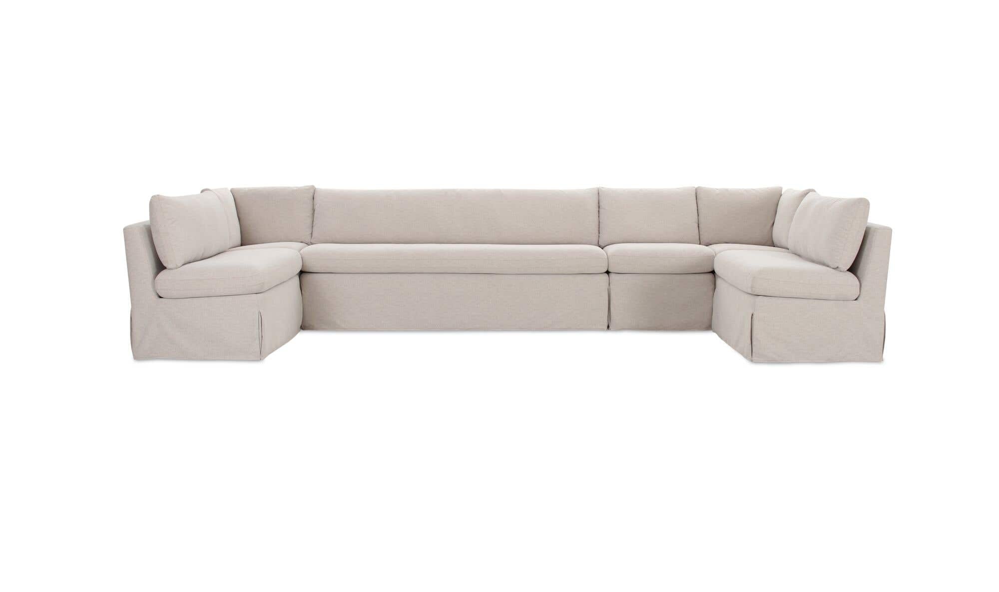 Fable Slipcover Dining Banquette U-Shape Beige 154 in. by Moe's Home Collection - view 6