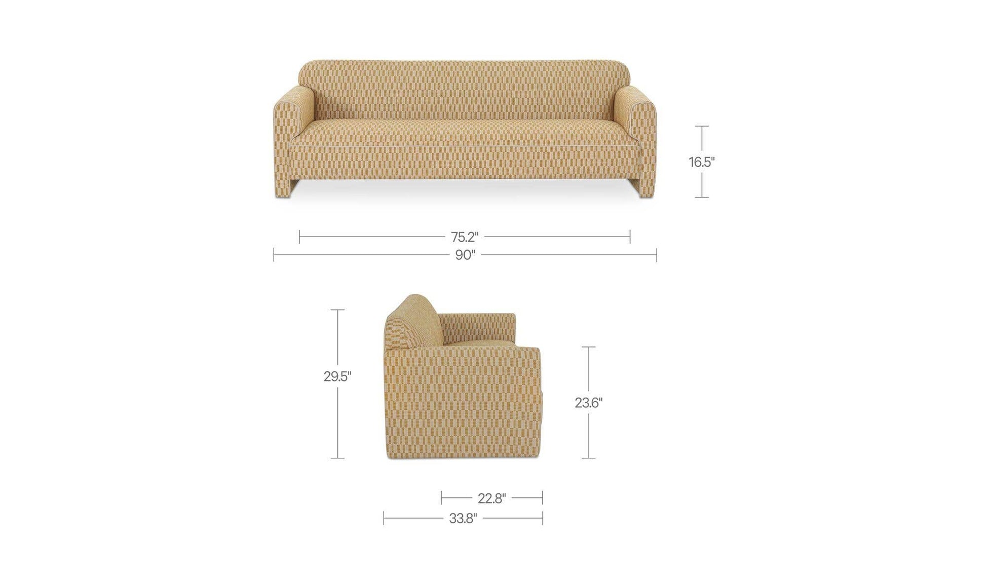 Leo Sofa Chartreuse by Moe's Home Collection - view 15