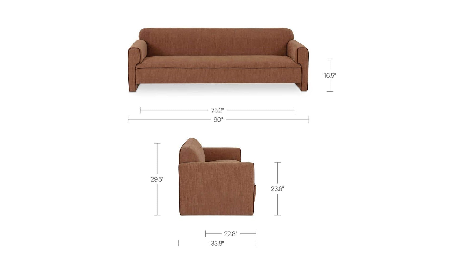 Leo Sofa Light Brown by Moe's Home Collection - view 18