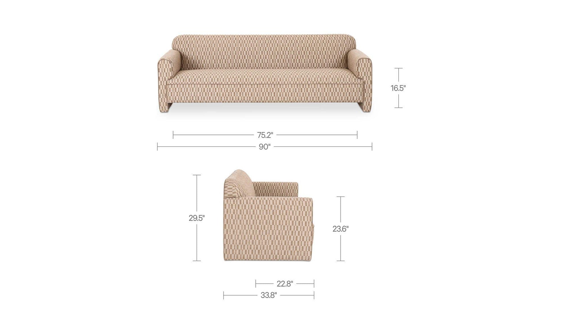 Leo Sofa Taupe by Moe's Home Collection - view 15