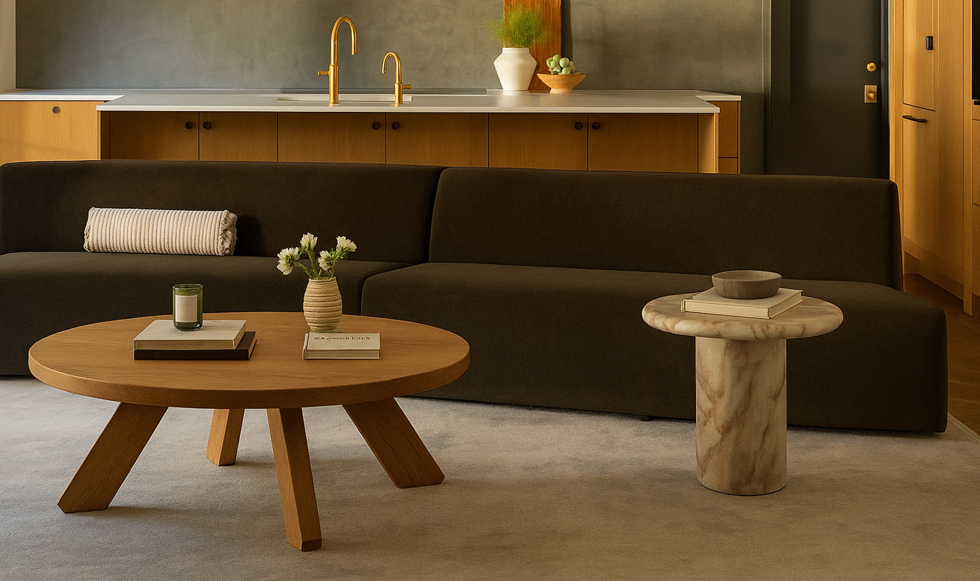 Naomi Convex Sofa Dark Brown by Moe's Home Collection - view 4