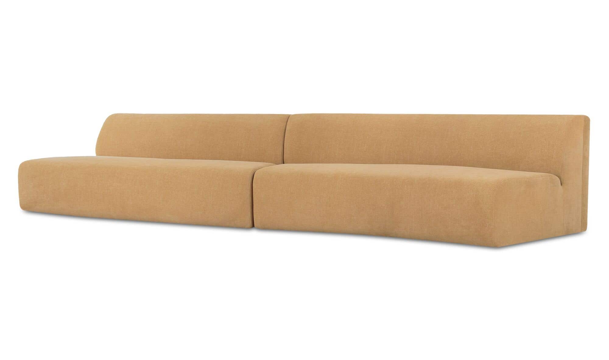 Naomi 2 Piece Wave Modular Sectional Golden Yellow by Moe's Home Collection - view 12