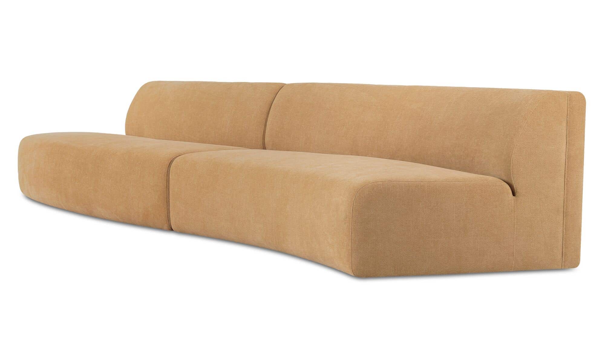 Naomi 2 Piece Wave Modular Sectional Golden Yellow by Moe's Home Collection - view 13