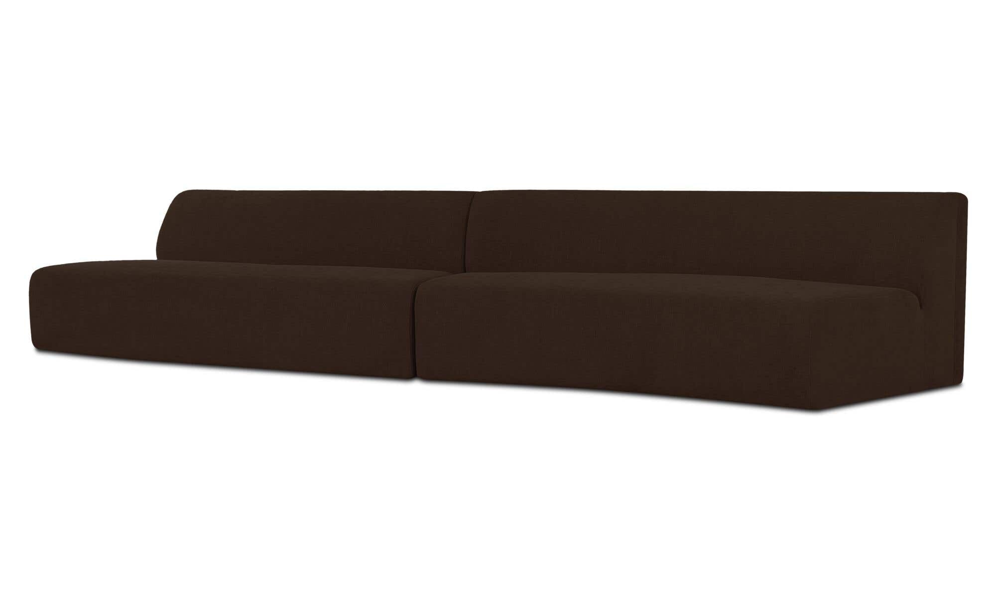 Naomi 2 Piece Wave Modular Sectional Dark Brown by Moe's Home Collection - view 5
