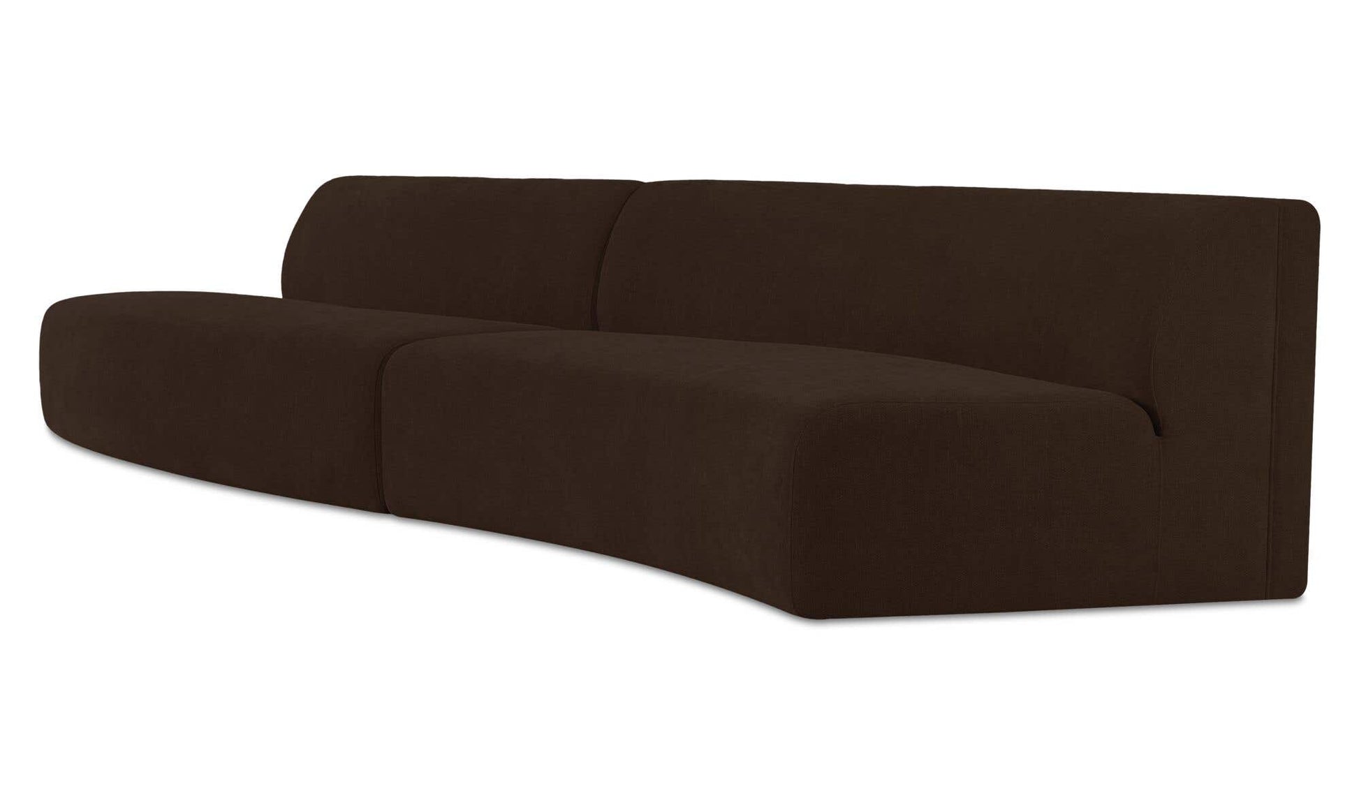 Naomi 2 Piece Wave Modular Sectional Dark Brown by Moe's Home Collection - view 6