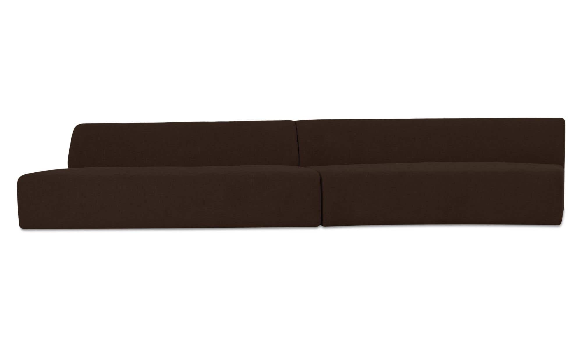 Naomi 2 Piece Wave Modular Sectional Dark Brown by Moe's Home Collection - view 4