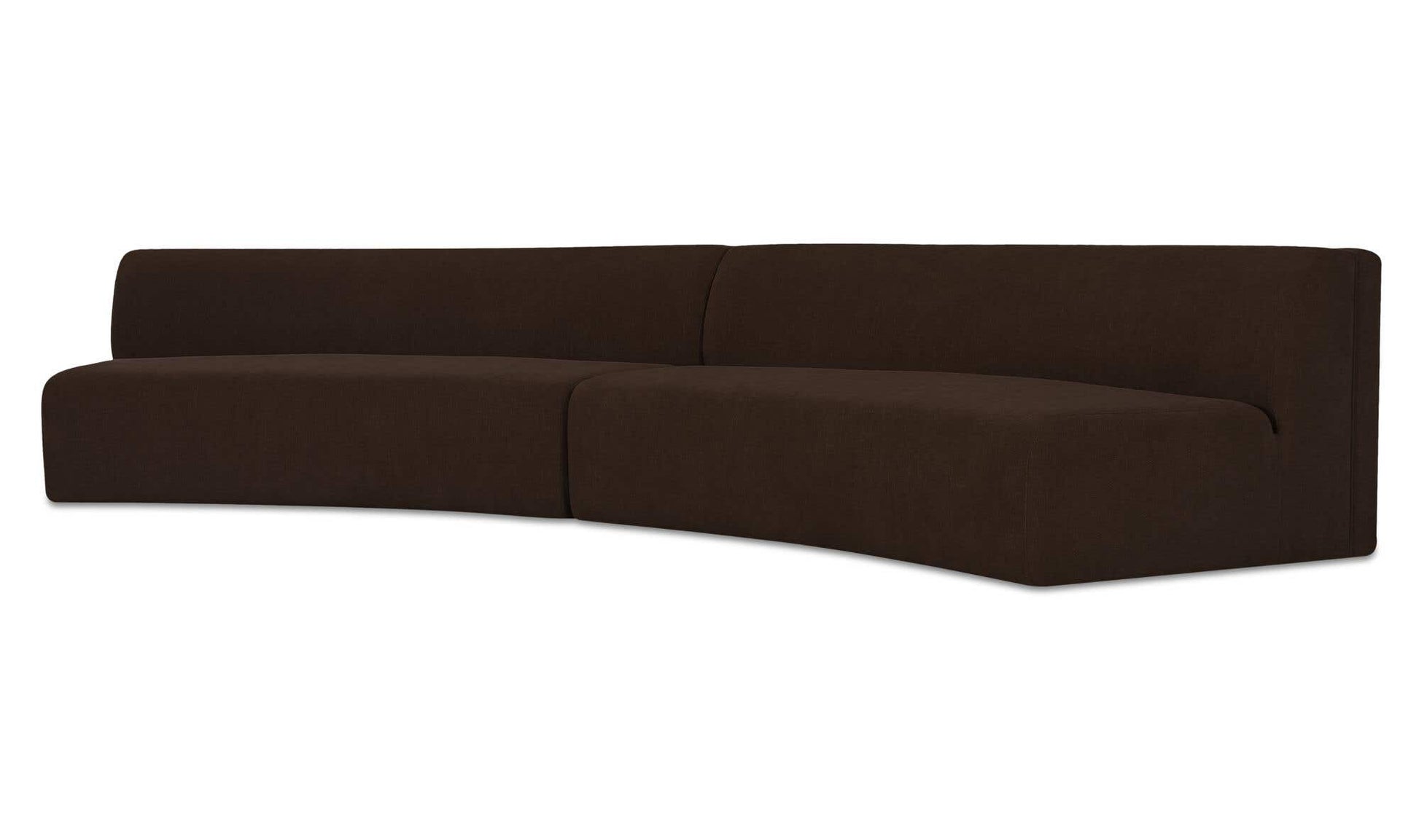 Naomi 2 Piece Concave Modular Sectional Dark Brown by Moe's Home Collection - view 5