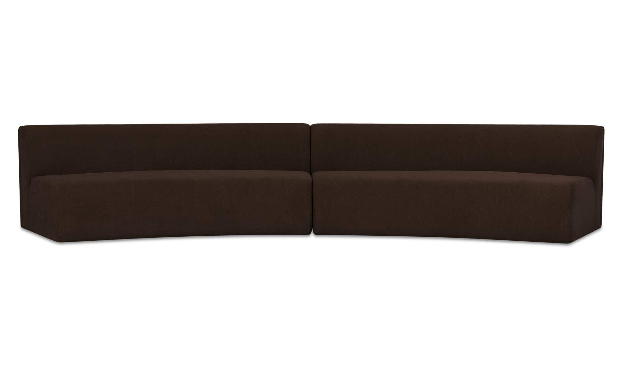Naomi 2 Piece Concave Modular Sectional Dark Brown by Moe's Home Collection - view 4