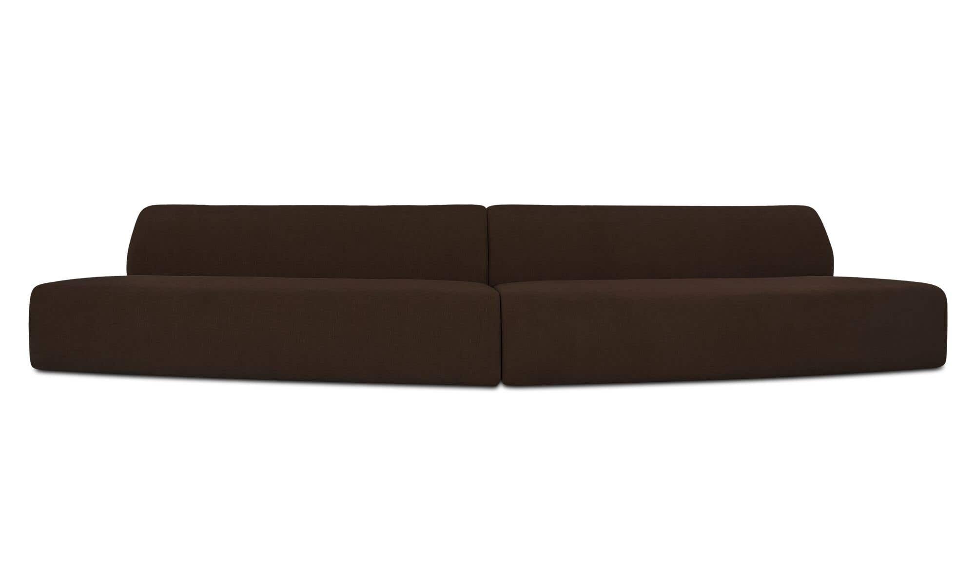 Naomi 2 Piece Convex Modular Sectional Dark Brown by Moe's Home Collection - view 4