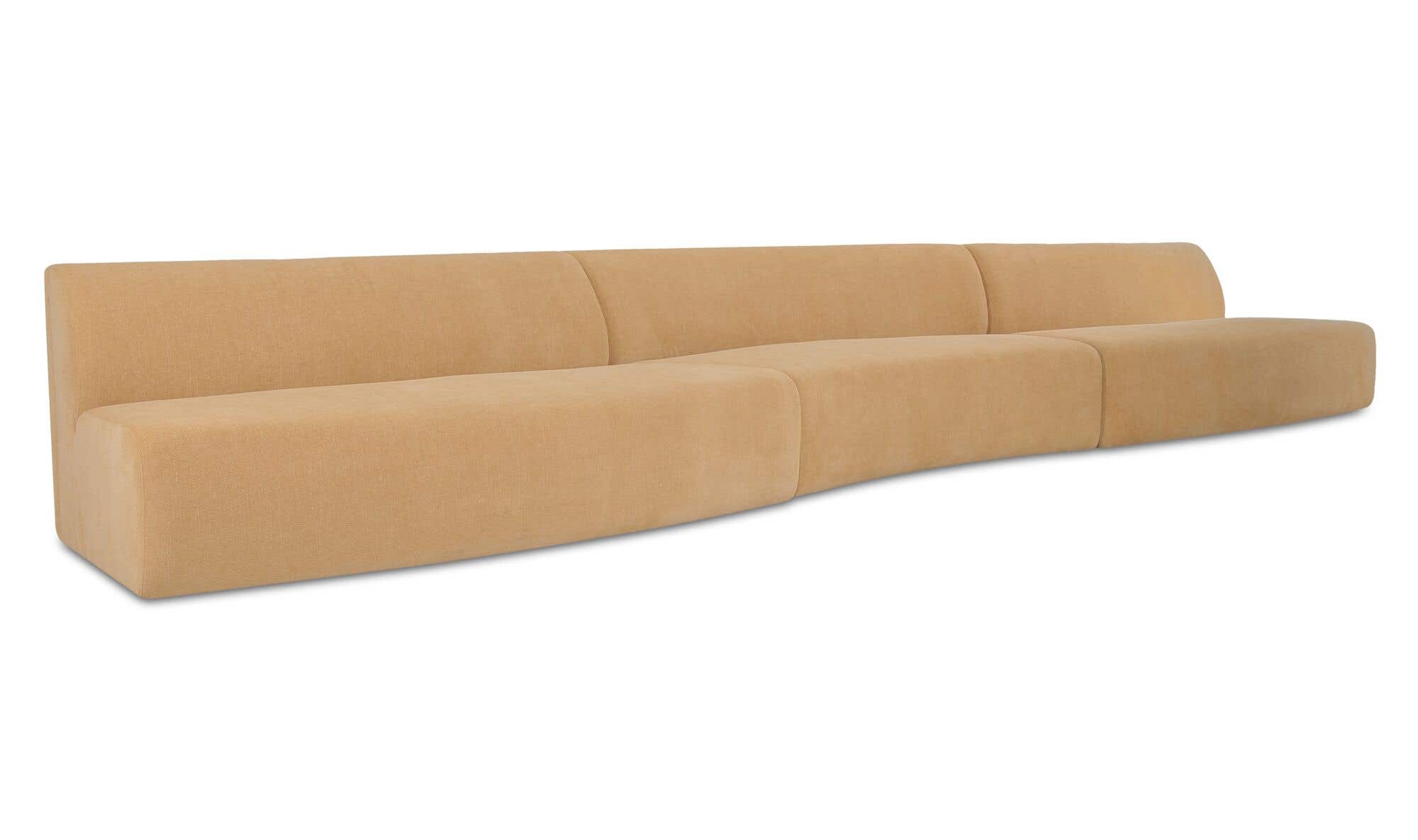 Naomi 3 Piece Wave Modular Sectional Golden Yellow by Moe's Home Collection - view 12