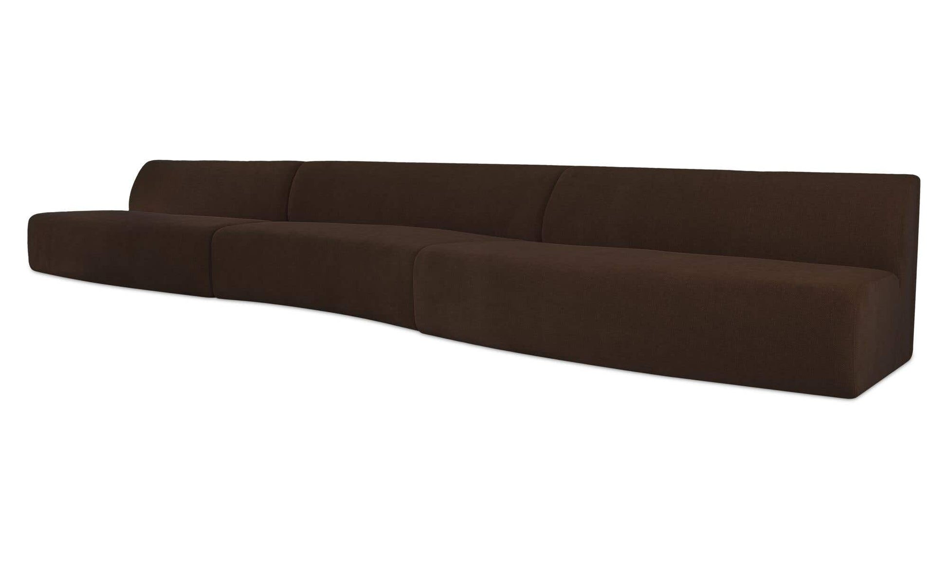 Naomi 3 Piece Wave Modular Sectional Dark Brown by Moe's Home Collection - view 5