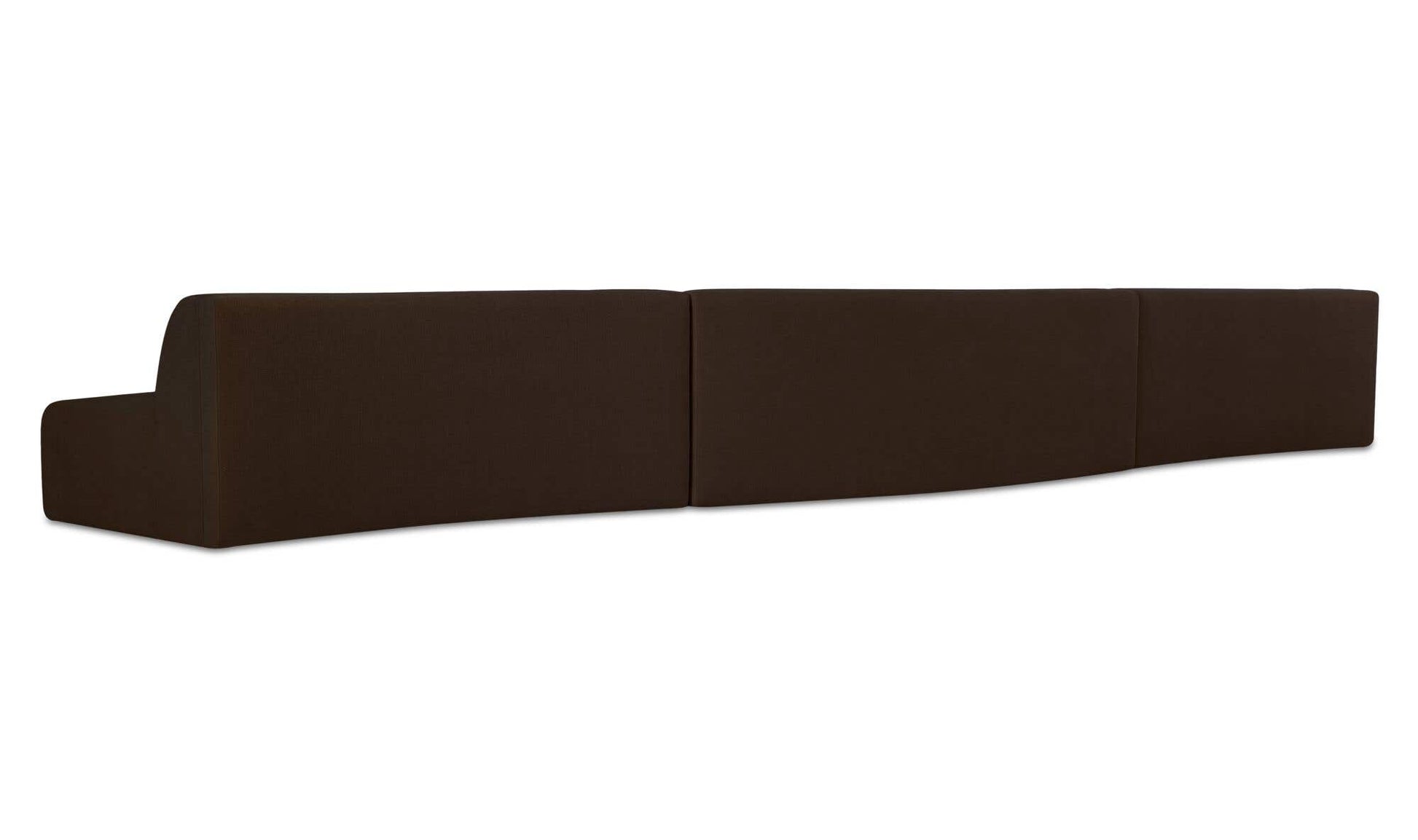 Naomi 3 Piece Wave Modular Sectional Dark Brown by Moe's Home Collection - view 7