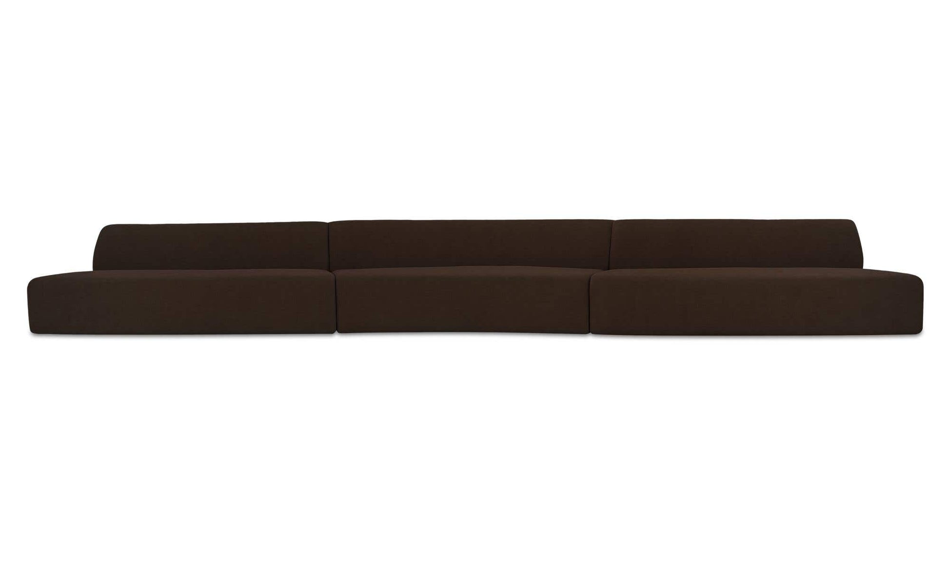 Naomi 3 Piece Wave Modular Sectional Dark Brown by Moe's Home Collection - view 4
