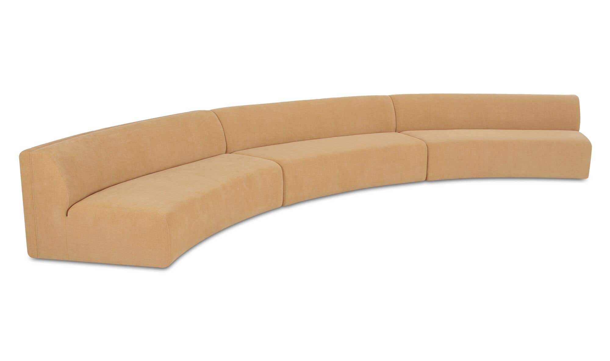 Naomi 3 Piece Concave Modular Sectional Golden Yellow by Moe's Home Collection - view 12