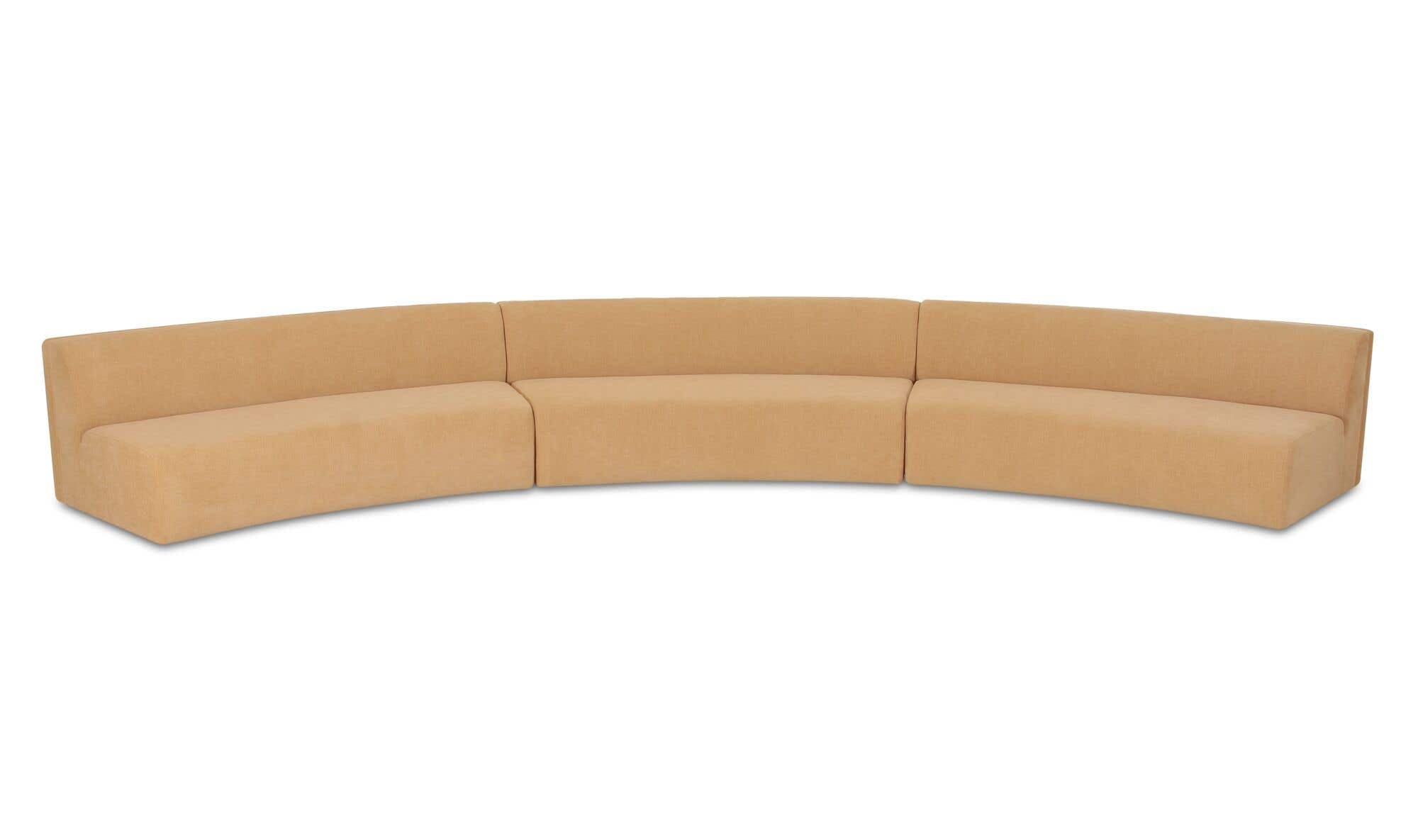 Naomi 3 Piece Concave Modular Sectional Golden Yellow by Moe's Home Collection - view 7