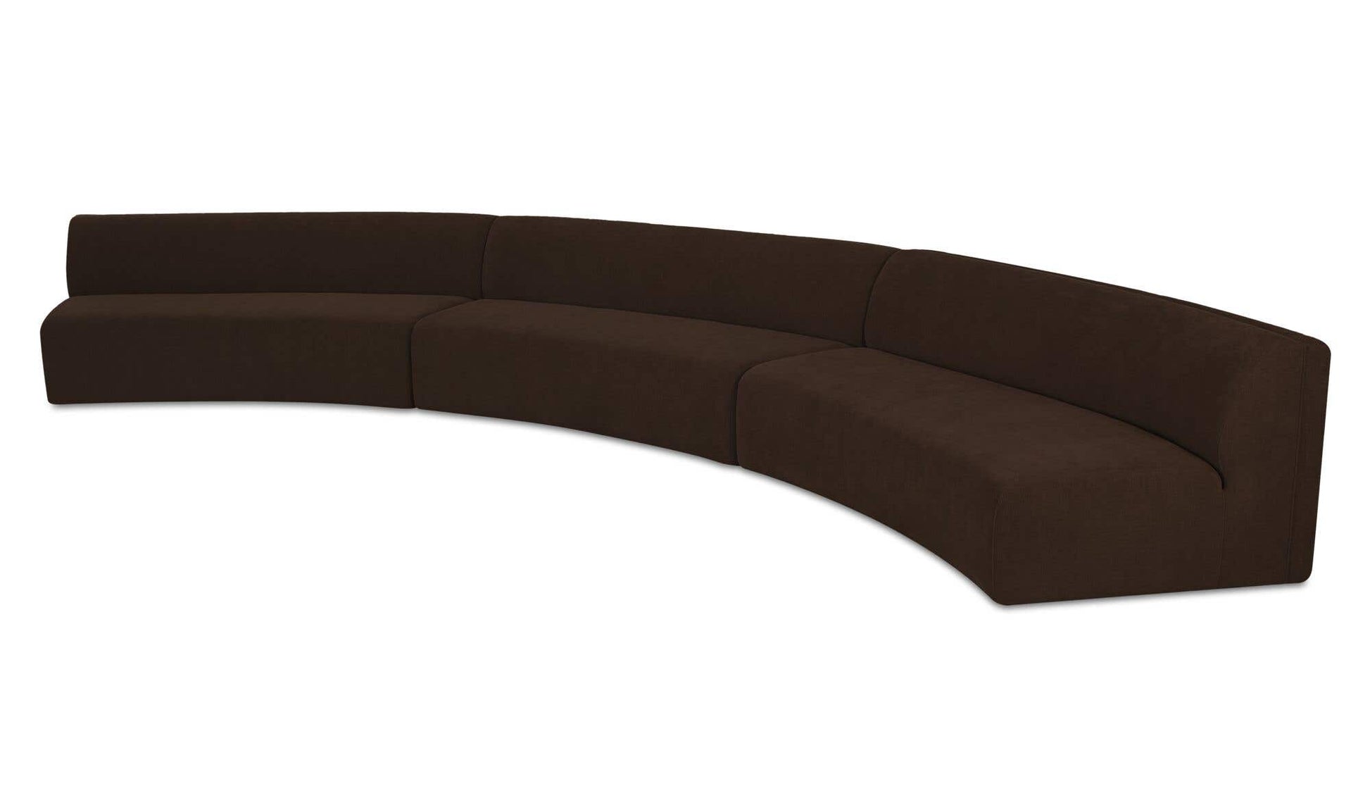 Naomi 3 Piece Concave Modular Sectional Dark Brown by Moe's Home Collection - view 5