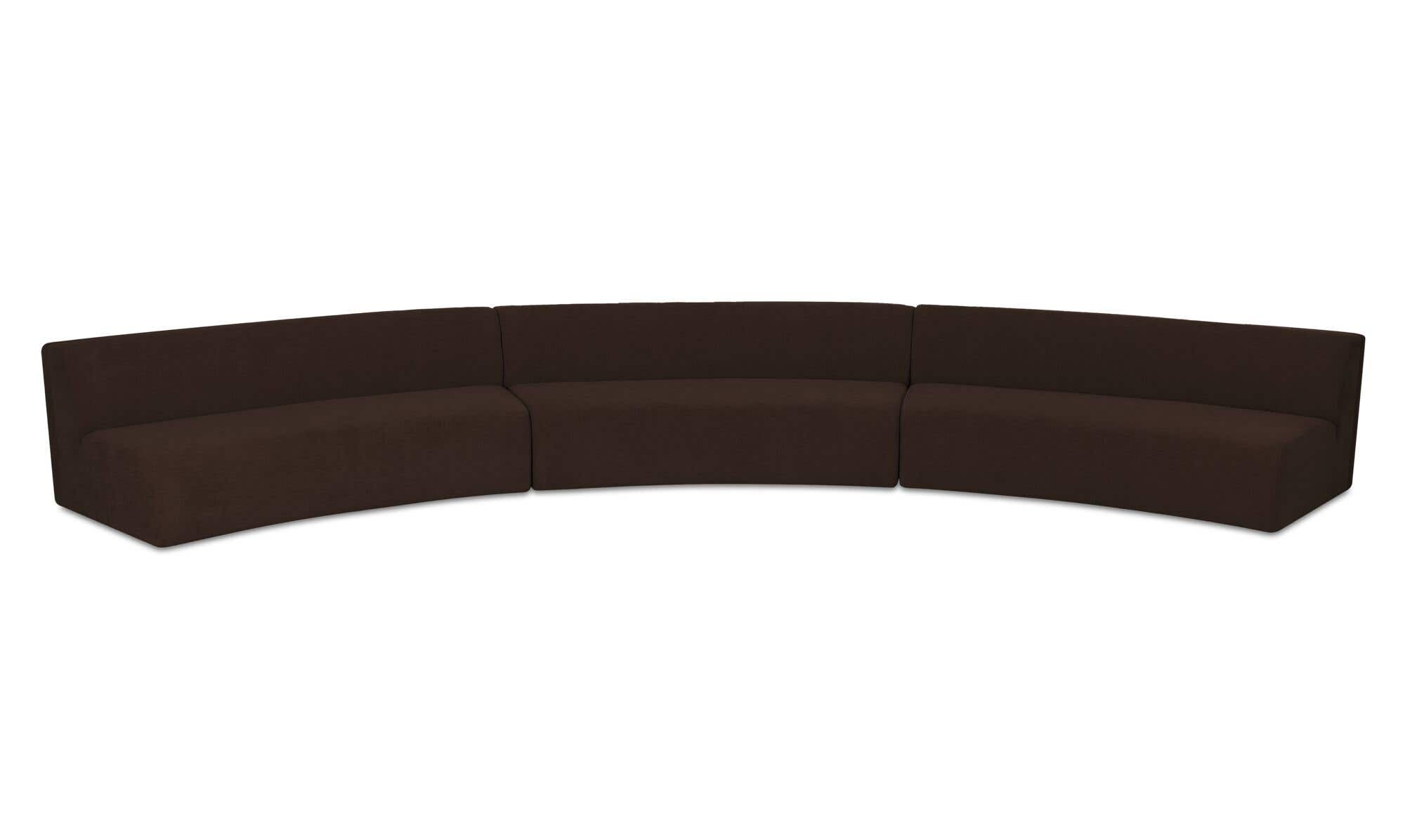Naomi 3 Piece Concave Modular Sectional Dark Brown by Moe's Home Collection - view 4