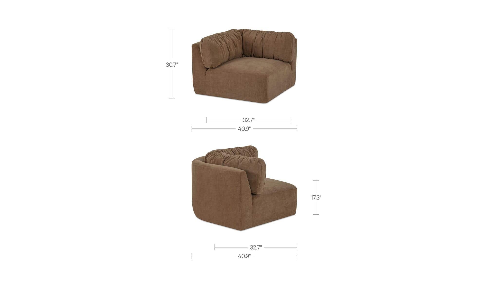 Matina Corner Chair Taupe by Moe's Home Collection - view 12