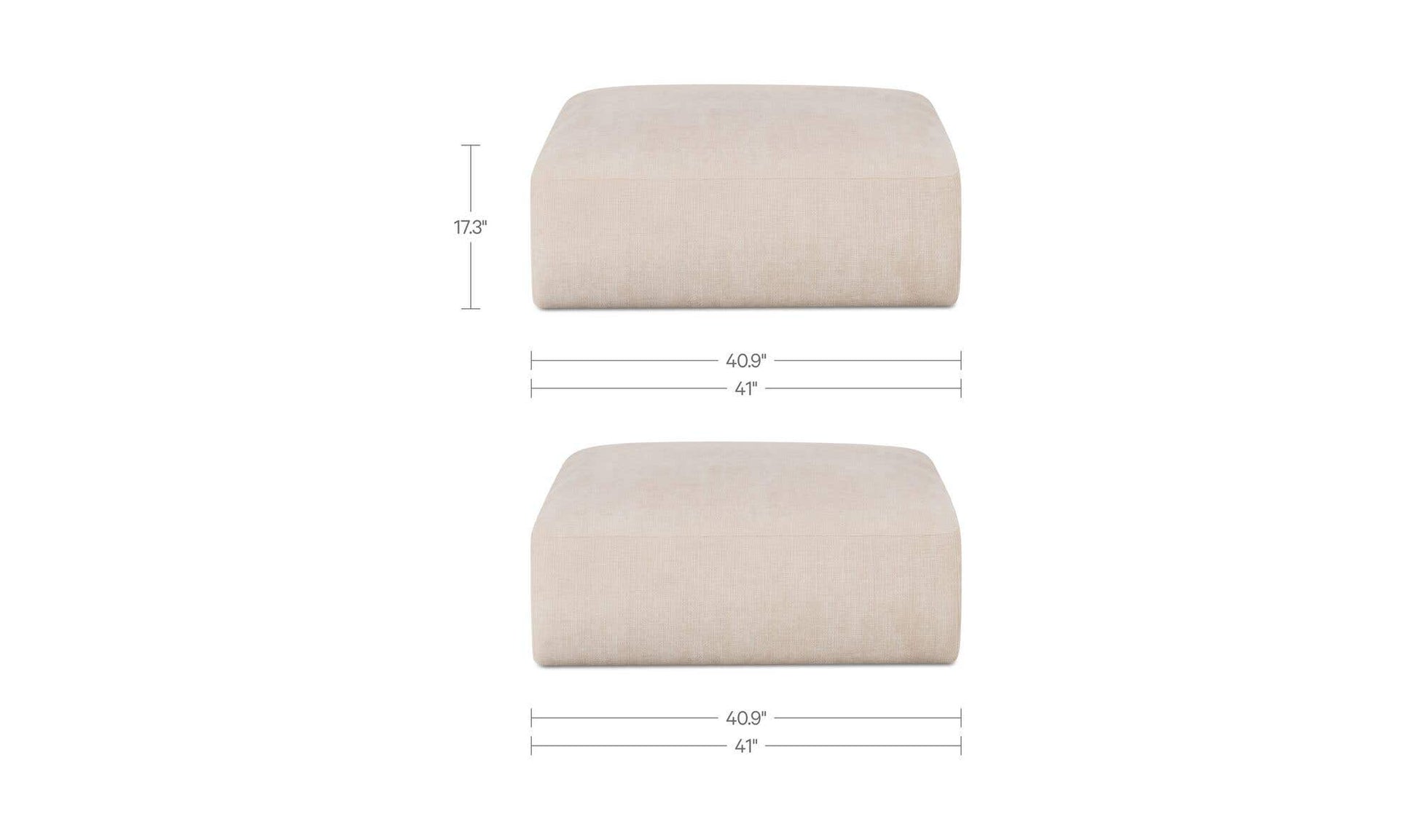 Matina Ottoman Oatmeal by Moe's Home Collection - view 11