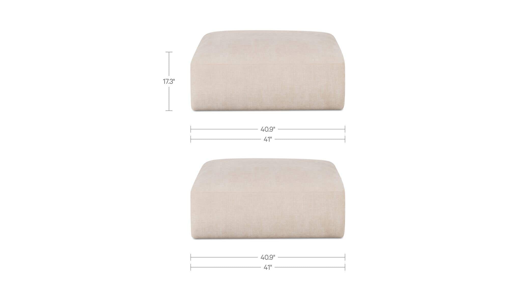 Matina Ottoman Oatmeal by Moe's Home Collection - view 11