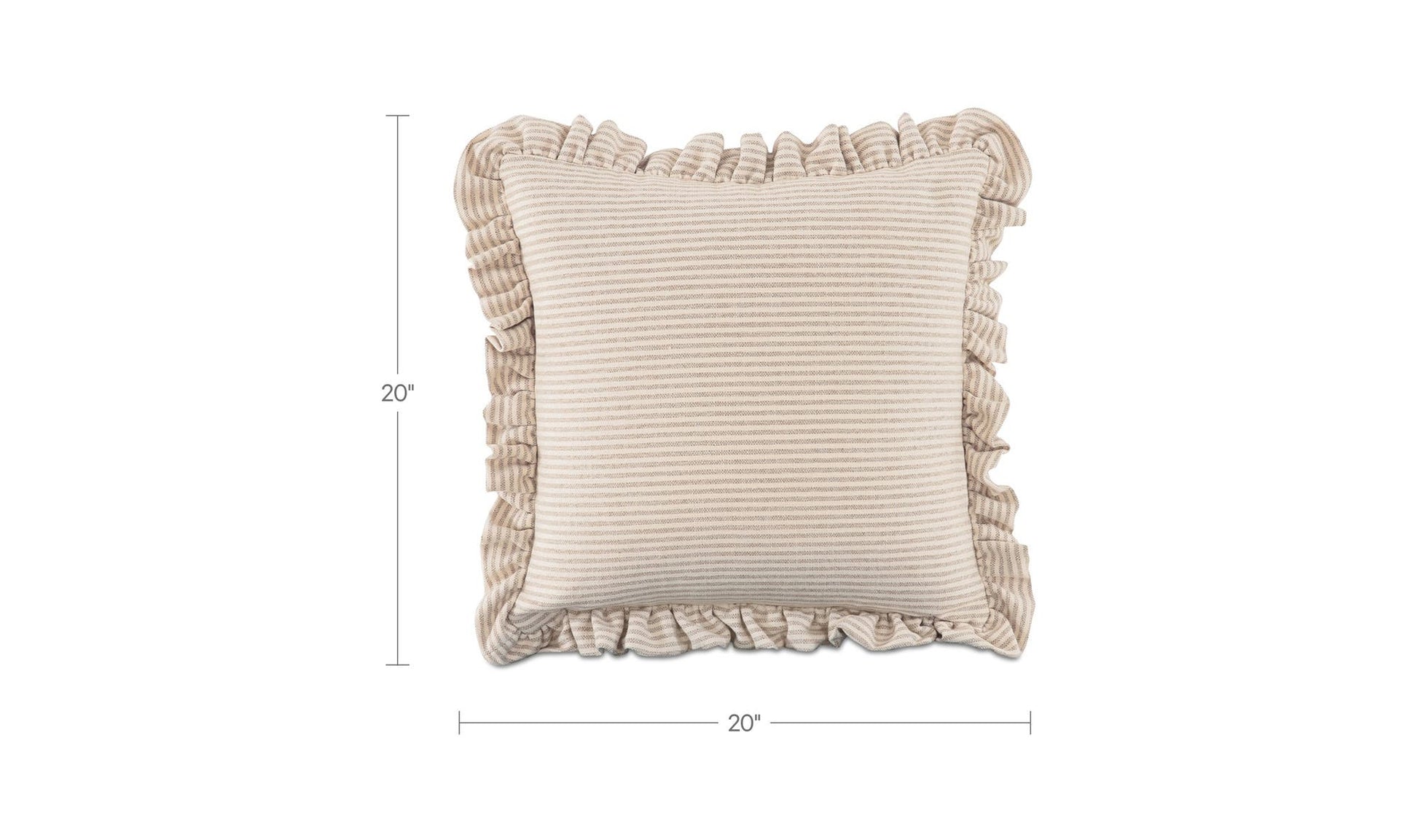 Betty 20 Inch Cushion Beige Stripe by Moe's Home Collection - view 8