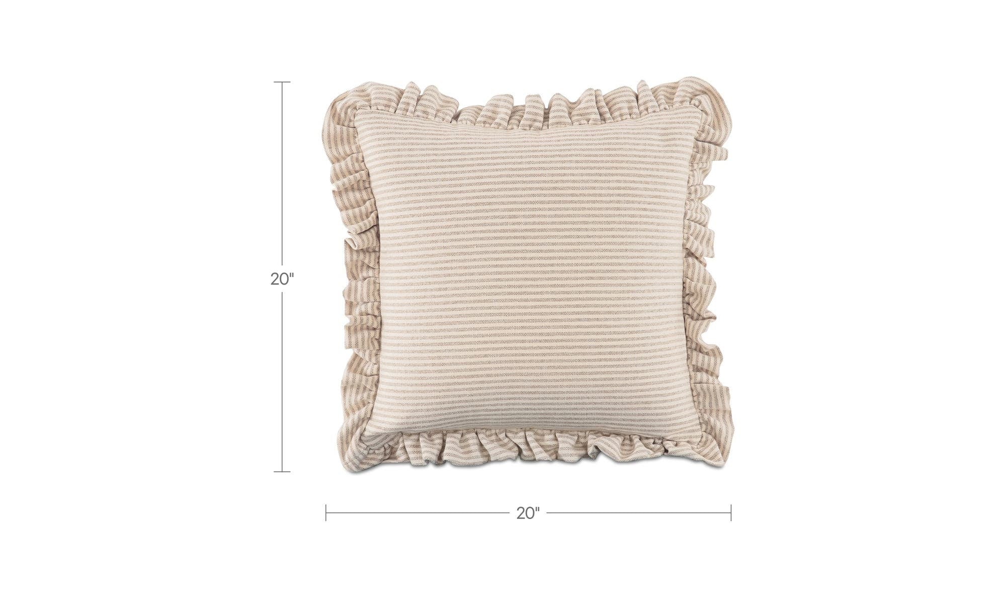 Betty 20 Inch Cushion Beige Stripe by Moe's Home Collection - view 8
