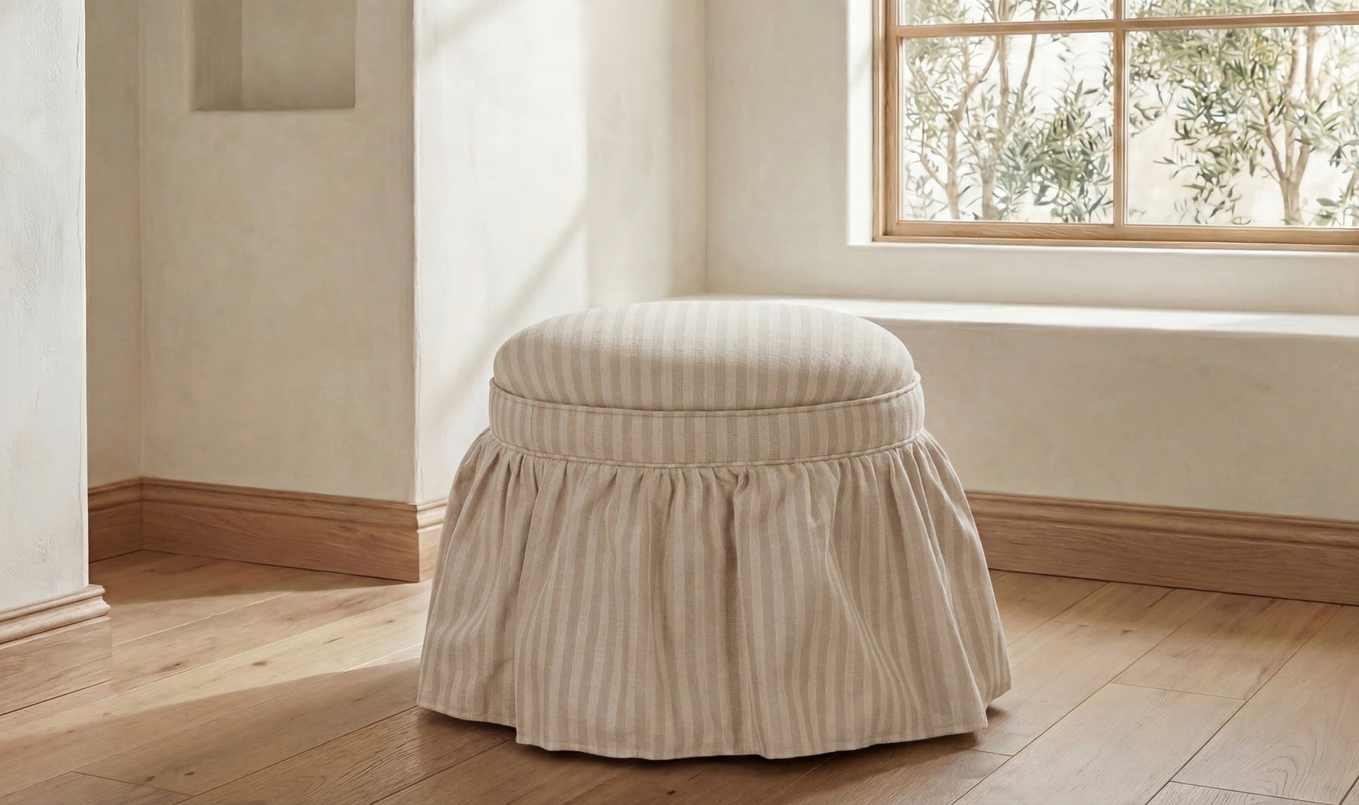 Heidi Storage Ottoman Beige Stripe by Moe's Home Collection - view 9