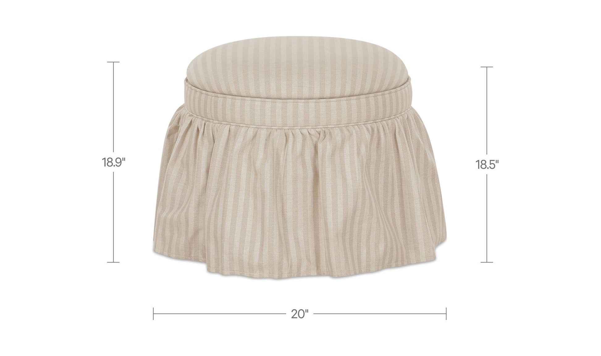 Heidi Storage Ottoman Beige Stripe by Moe's Home Collection - view 13
