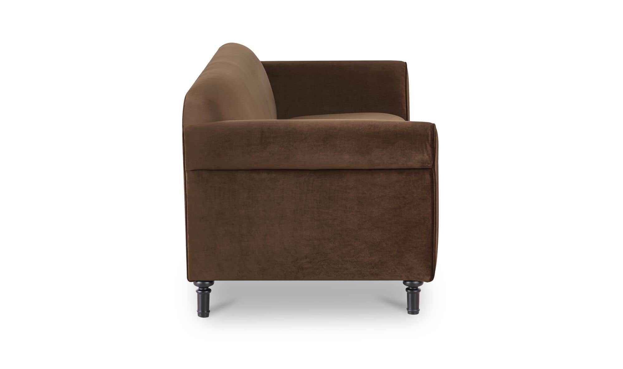 Harmony Sofa Dark Brown Faux Mohair by Moe's Home Collection - view 6
