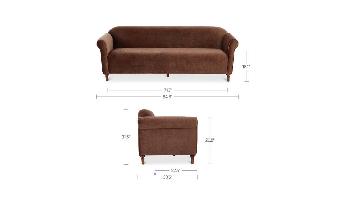 Harmony Sofa Blush Faux Mohair by Moe's Home Collection - view 15