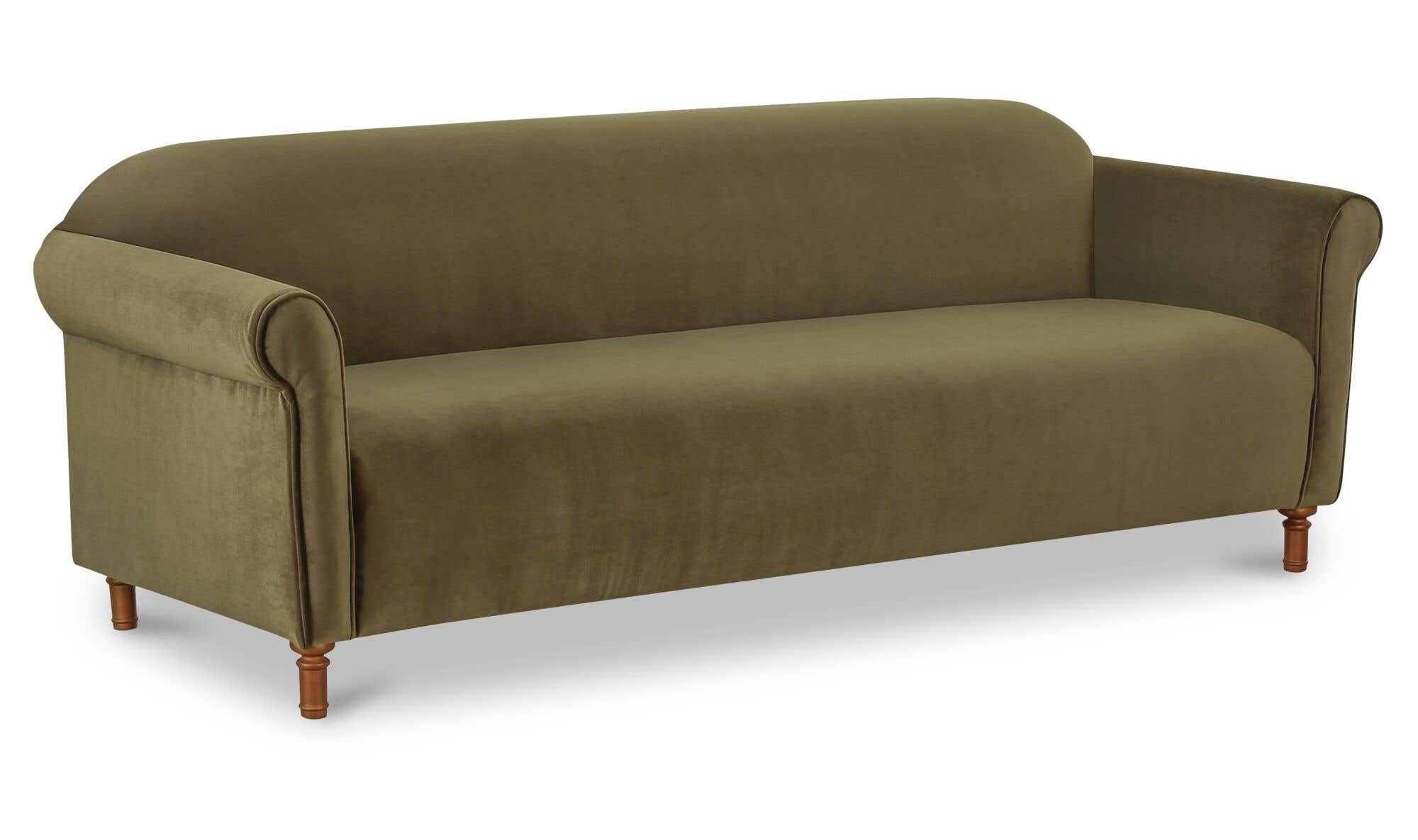 Harmony Sofa Dark Green Faux Mohair by Moe's Home Collection - view 6