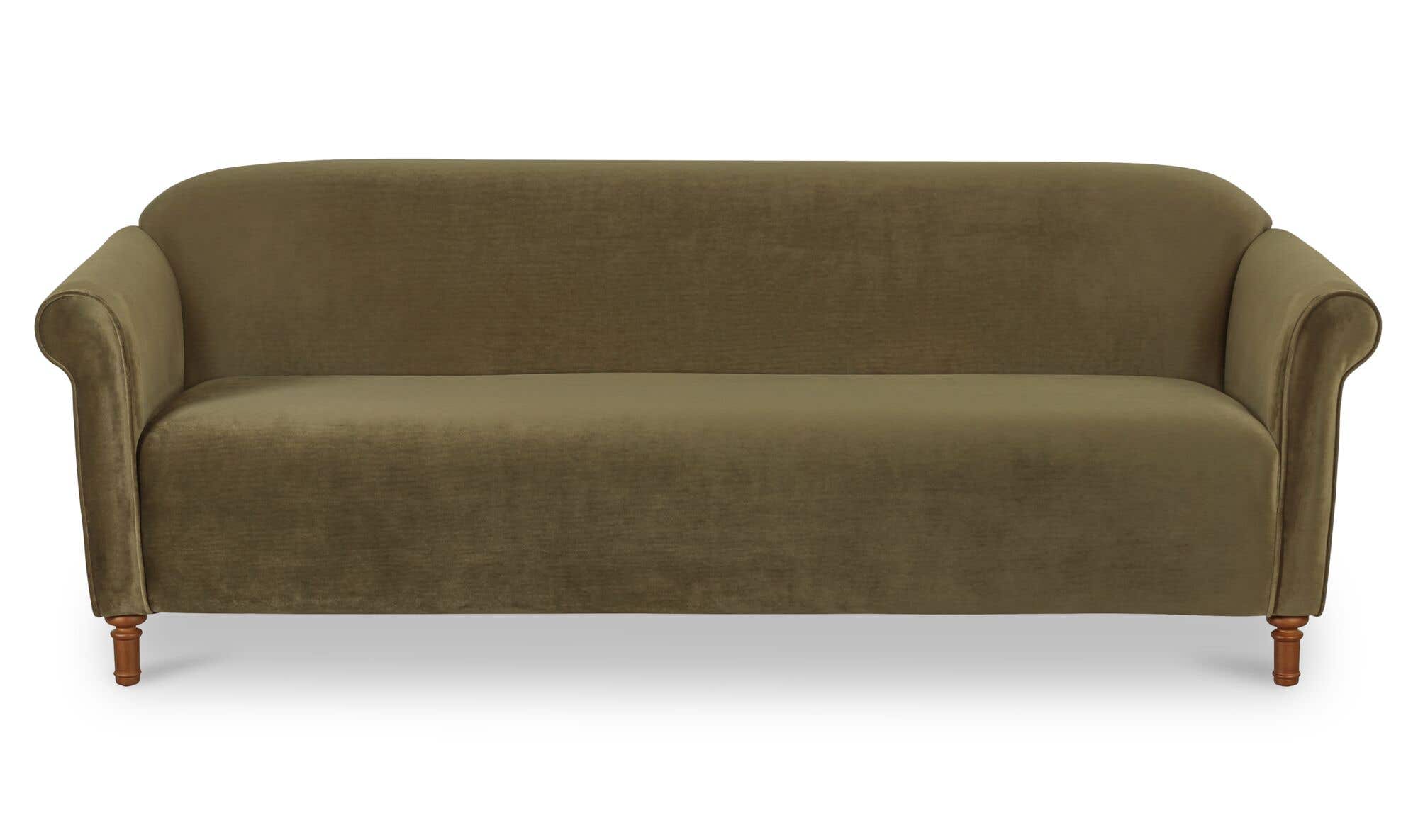 Harmony Sofa Dark Green Faux Mohair by Moe's Home Collection - view 4