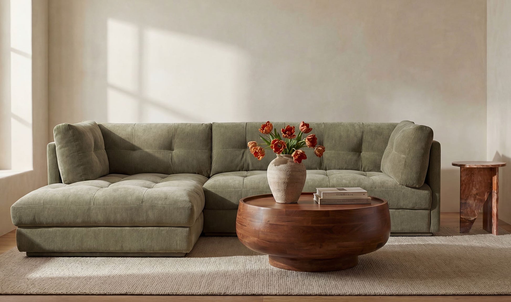 Mischa Left Sectional Sage Green by Moe's Home Collection - view 5