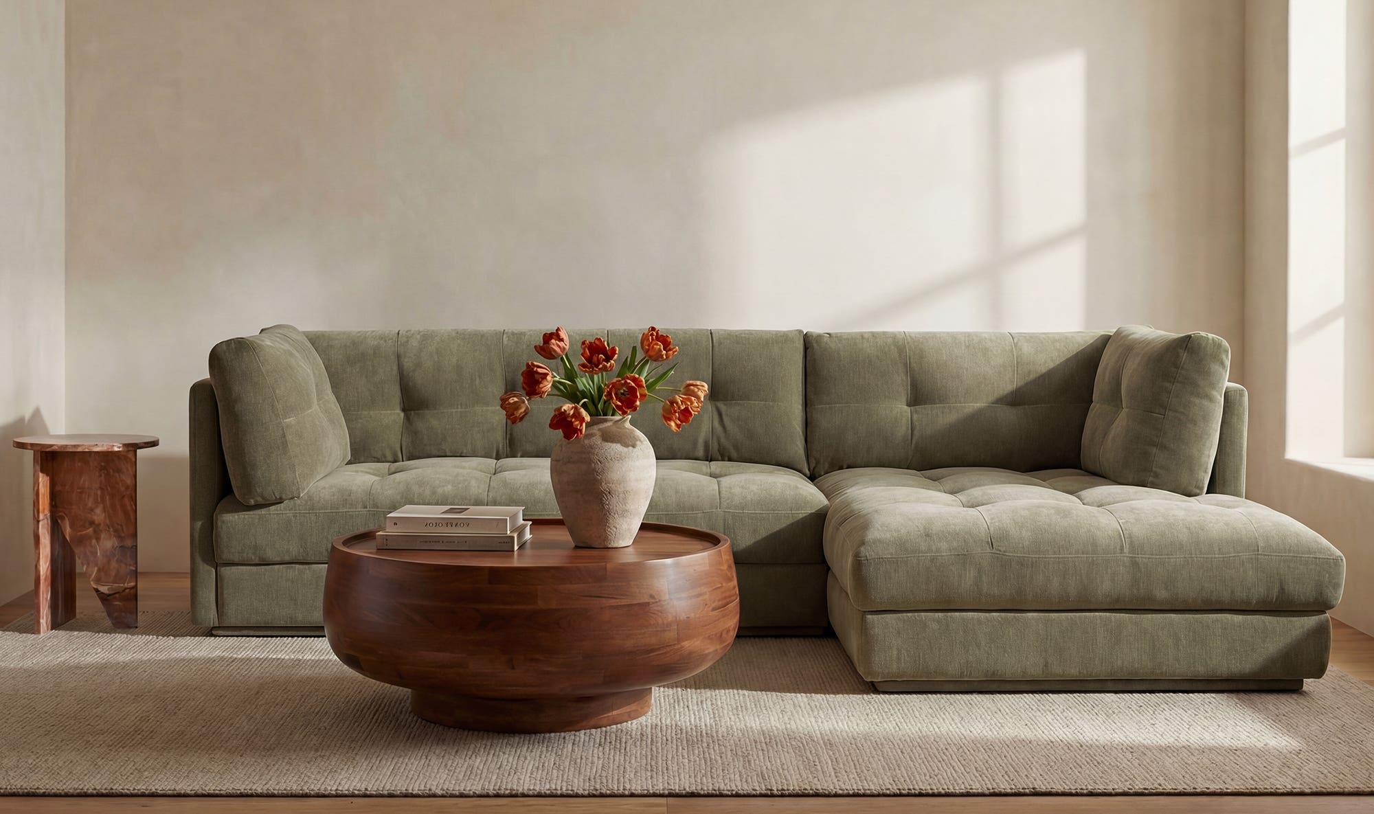 Mischa Right Sectional Sage Green by Moe's Home Collection - view 5