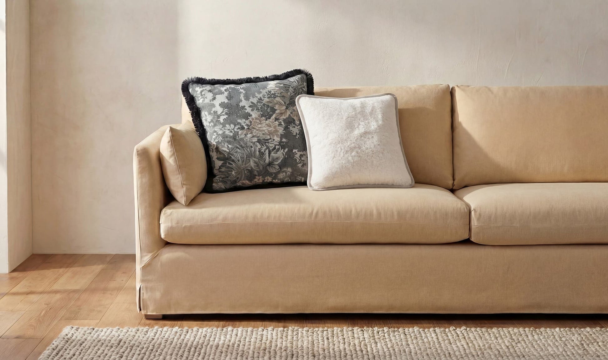 Carr 20In Cushion Faux Fur Cream by Moe's Home Collection - view 4