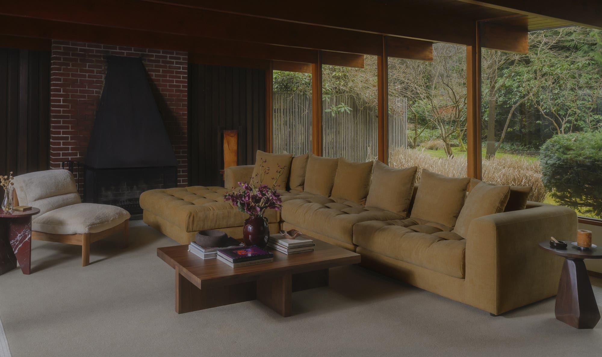 Davie Left Arm Facing Chair Golden Yellow by Moe's Home Collection - view 8